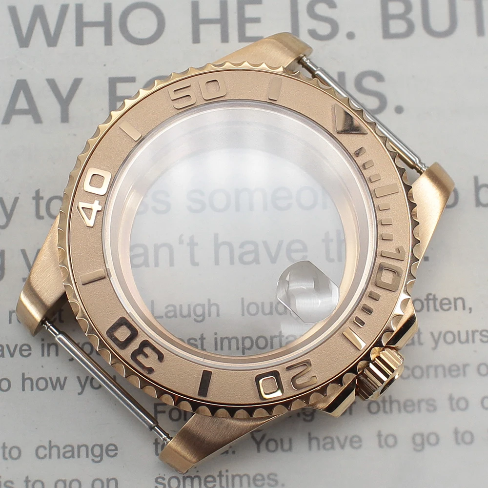 40 mm NH35 PVD Roségold Luxus-Uhrengehäuse Saphirglas für SUB GMT Yacht NH35 Nh36 Nh34/38 Movt 20ATM wasserdicht 28,5 mm Zifferblatt Image