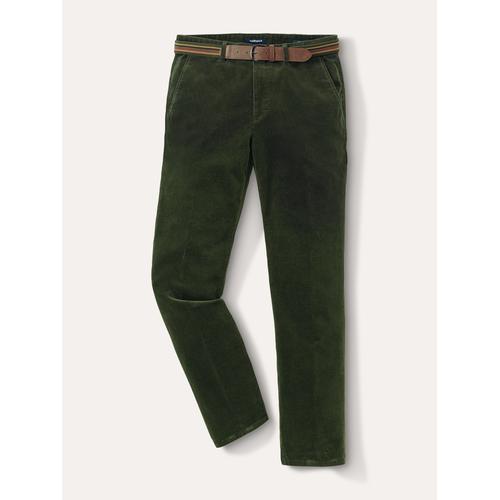 Walbusch Herren Gürtel-Cord Chinos Gruen