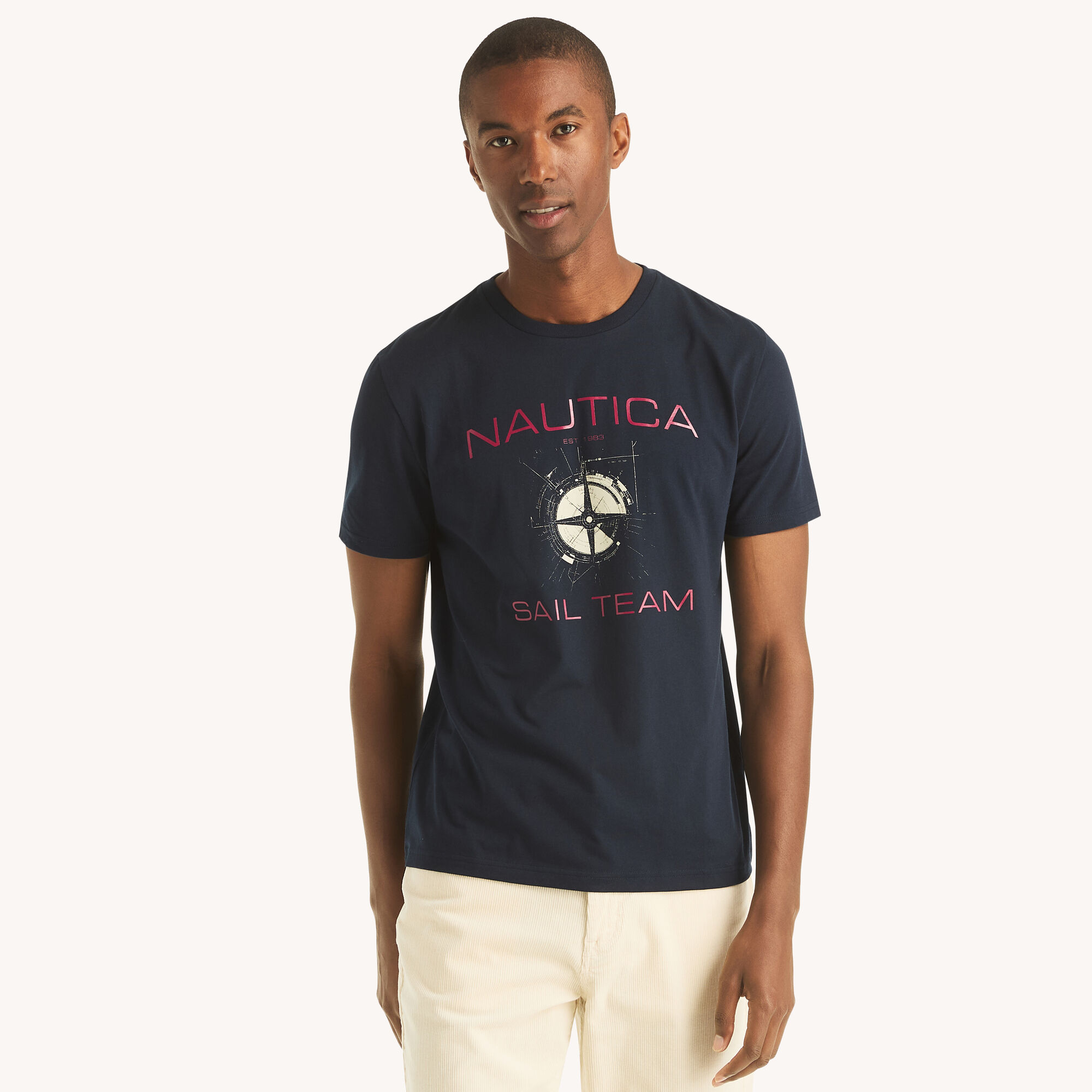 Nautica Men's Sail Team Graphic T-Shirt 401 (Navy), M