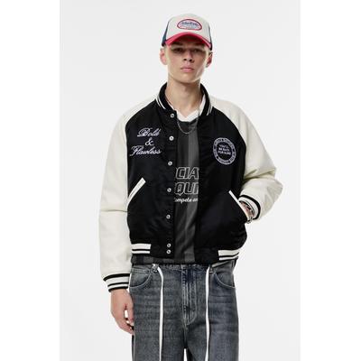 Embroidered Varsity Bomber Jacket