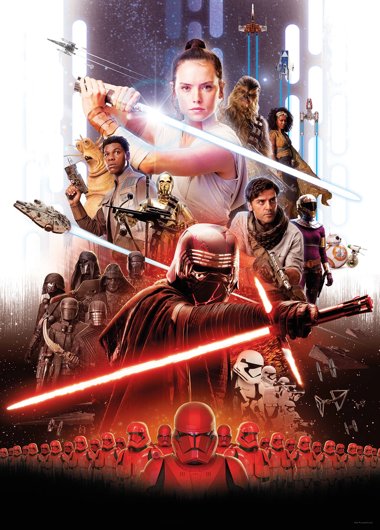 Bild KOMAR "Star Wars Movie Poster Rey", bunt (farbe bild(er): bunt), B:50cm H:70cm, Holz, Papier, Bilder, Wandbild zur Dekoration im Kinderzimmer - ohne Rahmen Image