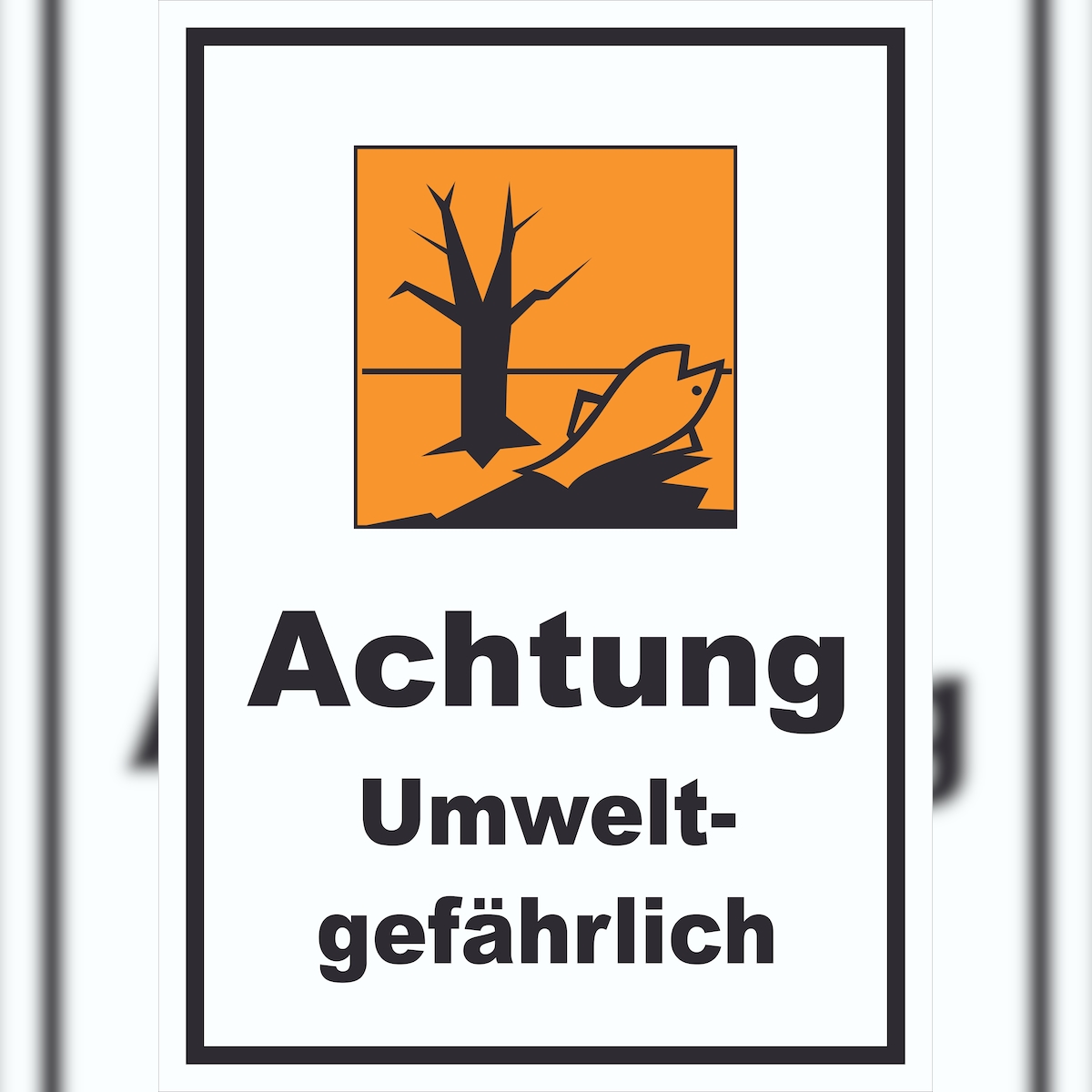 HB-Druck Schild Gefahrensymbol Umweltgefährlich hochkant A6 Rückseite selbstklebend Image