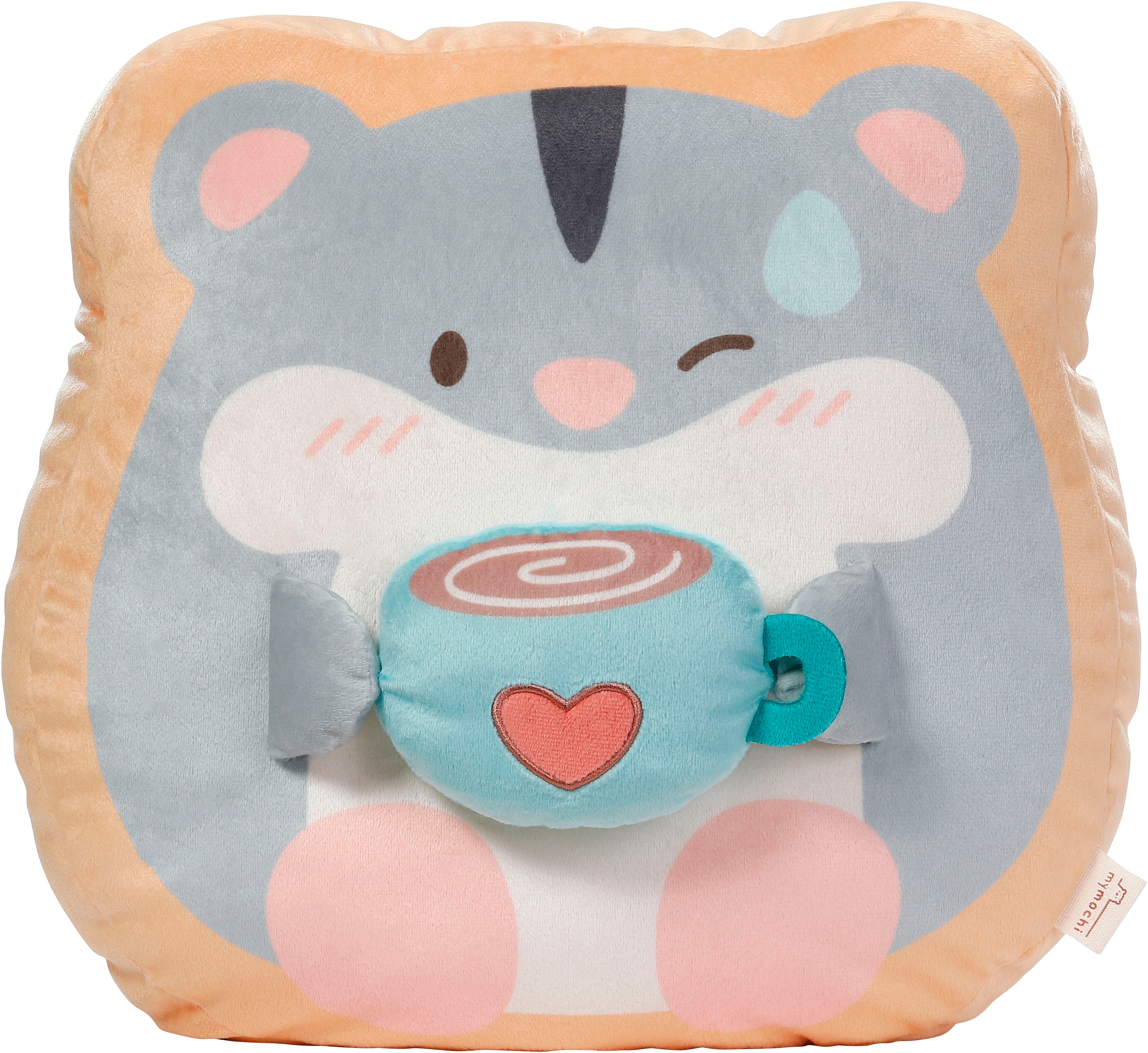 Kuscheltier NICI "mymochi, Hamster Shai mit Tasse 35x33x12 cm", grau, Plüschfiguren, KinderB:35cm H:33cm L:12cm, Plüsch, B:35cm H:33cm L:12cm Image