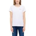 Kurzarmshirt MUSTANG "Damen Style Alma", Damen, Gr. XL, weiß, Jersey, 100% Baumwolle, casual, Rundhals, Shirts