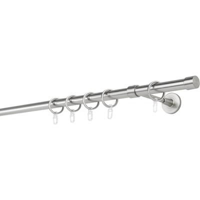 Gardinenstange MYDECO "20mm Cap Wandträger 14 cm", silber (edelstahlfarben), L:220cm, Aluminium, Gardinenstangen Image