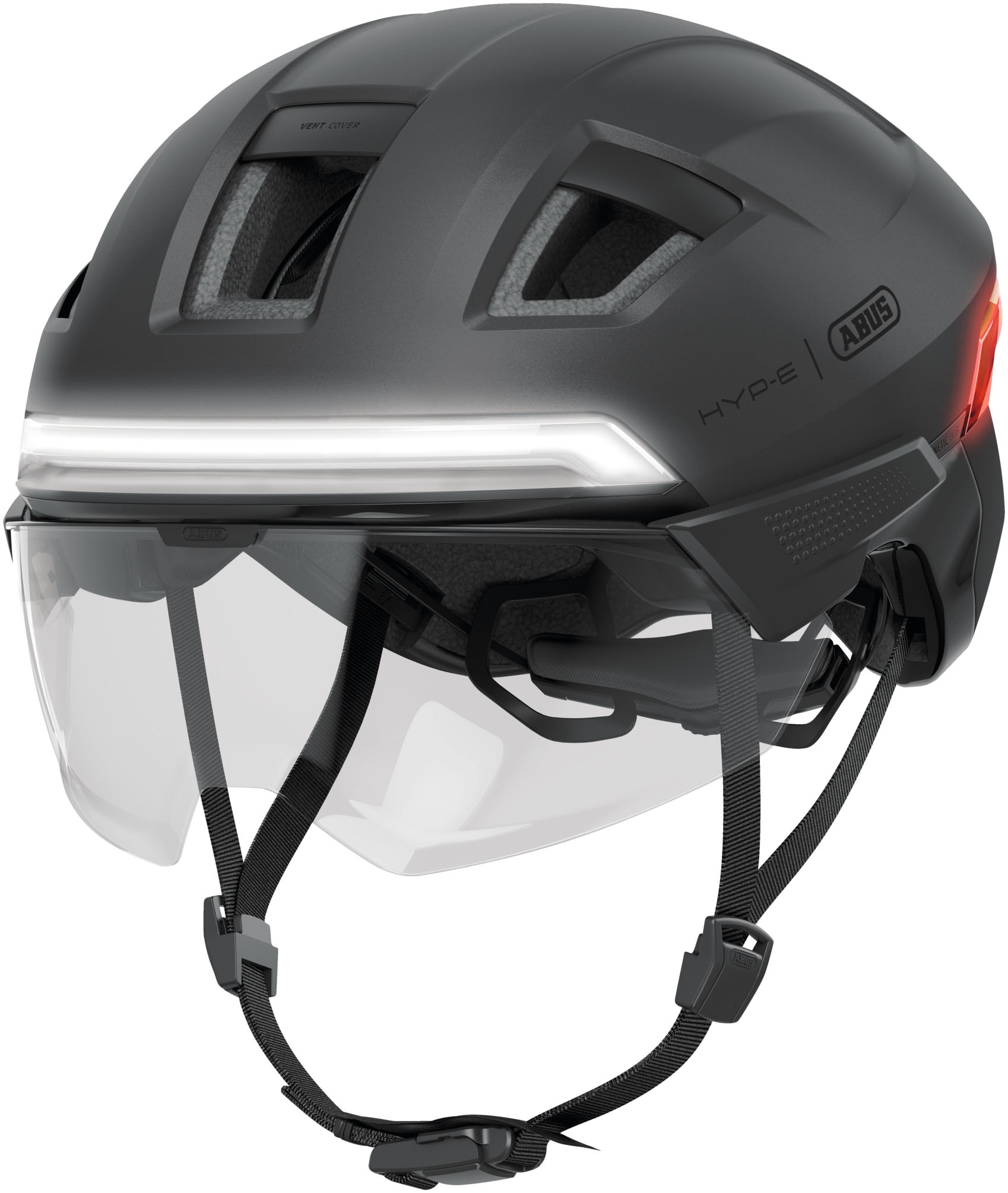 Fahrradhelm ABUS "HYP-E ACE" Gr. L, grau (grau (volcano titan)), Helme, L Kopfumfang: 57cm - 61cm Image