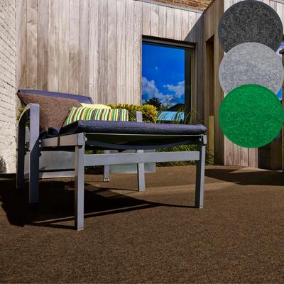 Kunstrasen ANDIAMO "Edinburgh, Made in Netherlands", braun, B:400cm H:4mm L:350cm, Polyester, Nadelfilz, Teppiche, aus Nadelfilz, mit Drainagenoppen, für Balkon, Terasse, Wintergarten Image