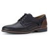 Schnürschuh PIUS GABOR, Herren, Gr. 8,5 (42,5), blau (jeansblau, cognac), Glattleder, elegant, Schuhe, Blockabsatz, Festtagsschuh, Businessschuh G-Weite (=weit)