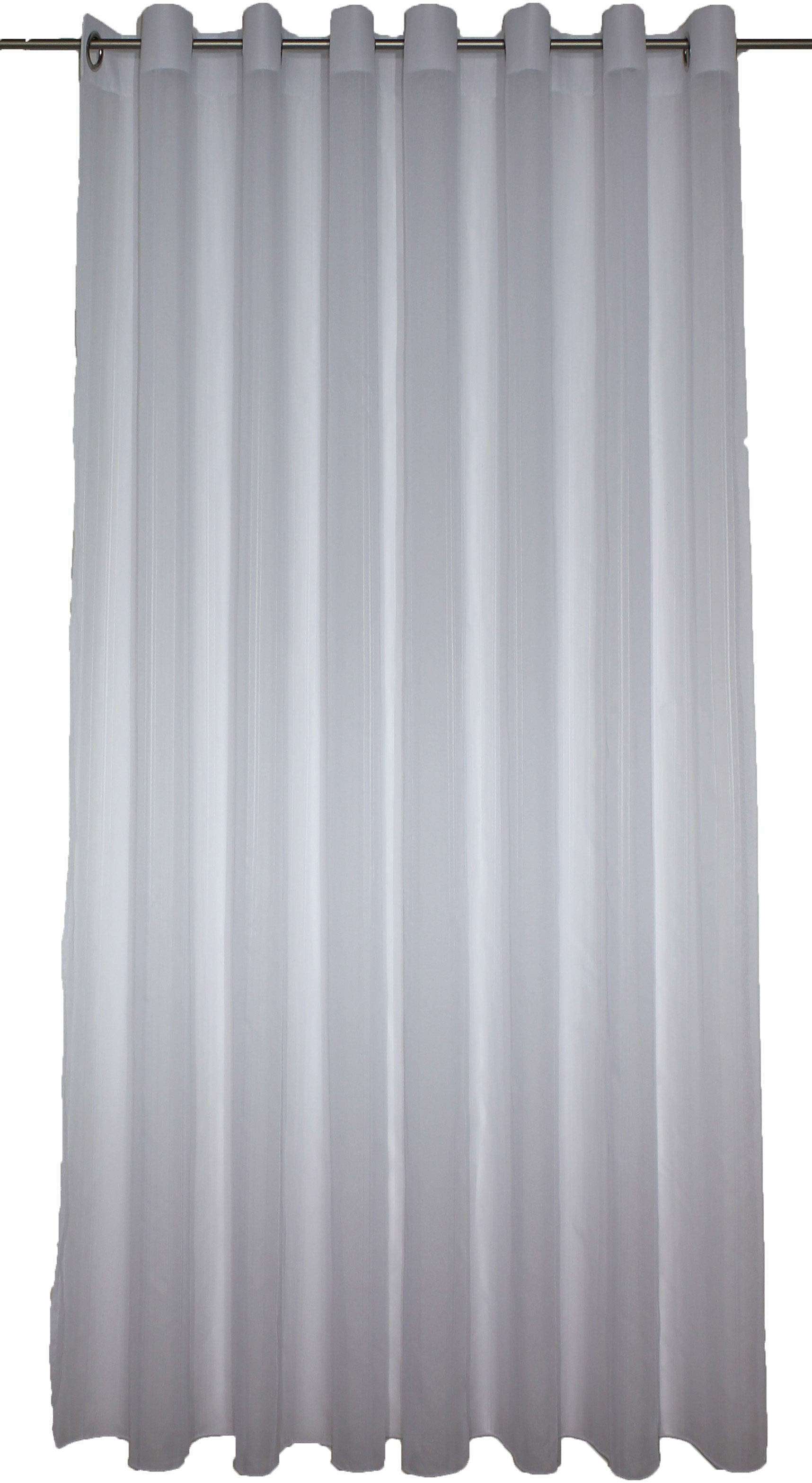 Gardine WIRTH "Gerty", weiß, B:300cm H:160cm, Polyester, Gardinen, Gardine, Fertig-Store mit Metallösen nach Maß Image