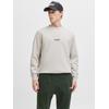 Sweatshirt JACK & JONES "JJESOHO SWEAT CREW NECK NOOS", Herren, Gr. L, gelb (moonbeam), angeraute Sweatware, Obermaterial: 80% Baumwolle, 20% Polyester, bedruckt, modisch, relaxed fit hüftlang, Rundhals, Langarm Rippbündchen, Sweatshirts, mit...
