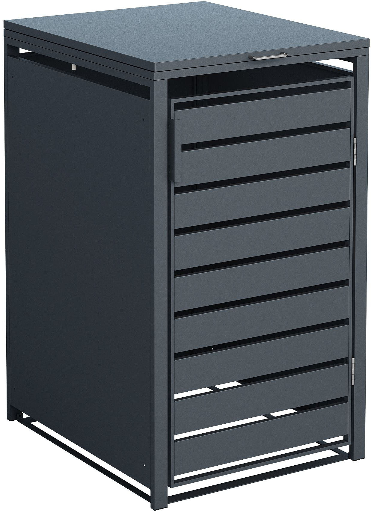 Mülltonnenbox WESTMANN "Kubus", grau (anthrazit), B:68cm H:116cm T:80cm, Stahl, Aufbewahrungsboxen, Platz für 1x240 L Mülltonnen