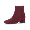 Stiefelette GABOR, Damen, Gr. 39, rot (bordeaux), Ziegenveloursleder, unifarben, elegant, Schuhe, Blockabsatz, Businesschuh, Ankleboots mit Best Fitting-Ausstattung