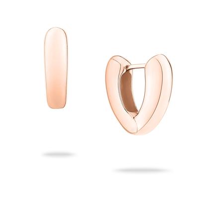 Paar Creolen ECHTZEIT "Schmuck Geschenk Edelstahl Ohrringe The Modern Basic", rosa (roségoldfarben), Ohrringe, Damen, Edelstahl Image