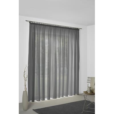 Vorhang WIRTH "Sunday", grau (dunkelgrau), B:142cm H:395cm, Baumwolle, Polyester, Gardinen, nach Maß Image