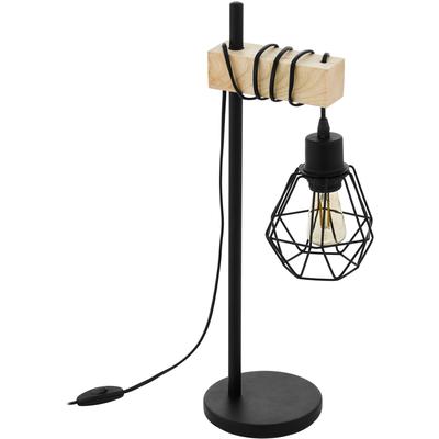 EGLO Tischleuchte "TOWNSHEND 5", braun (braun, schwarz), B:22cm H:50cm, Lampen, Vintage Tischlampe, Retro Lampe, Nachttischlampe, Fassung: E27 Image