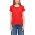 Kurzarmshirt MUSTANG "Damen Style Alma", Damen, Gr. XL, rot, Jersey, 100% Baumwolle, casual, Rundhals, Shirts