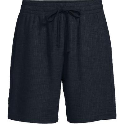 Textured Pull-on Shorts, Men, size: 40-42, regular, Blue, Cotton/Polyester, by Lands' End