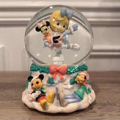Disney Holiday | Disney Precious Moments Musical Water Globe/ Christmas Minnie Mickey Goofy Daisy | Color: Green/Pink | Size: Os