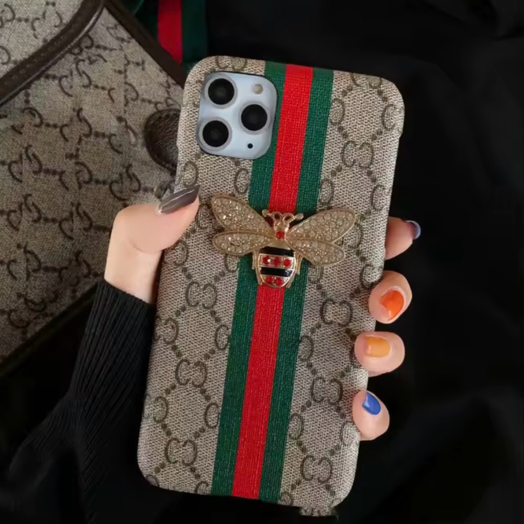 Gucci Cell Phones & Accessories | Designer Phone Case With Bee Accent For Iphone 14 Pro | Color: Brown/Green | Size: Os