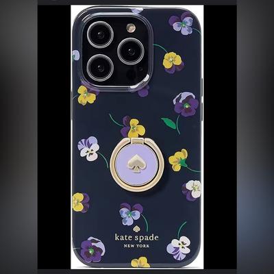 Kate Spade Cell Phones & Accessories | Kate Spade New York I-Phone Case For 14/15 Pro “Pansy Toss & Ring Resin” | Color: Blue/Yellow | Size: 14/15 Pro