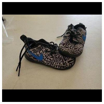 Nike Shoes | Toddler Nike Roshe Run Wolf 8c Todder Boy Black/Gray/Blue | Color: Blue | Size: 7bb