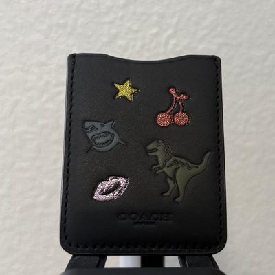 Coach Bags | Coach Leather Phone Pocket Sticker | Color: Black | Size: Os