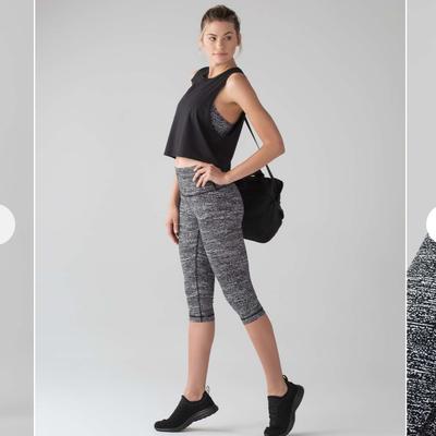Lululemon Athletica Pants & Jumpsuits | 305. Lululemon Wunder Under Hi-Rise 1/2 Tight *Full-On Luxtreme 17" Air Time | Color: Black/White | Size: 4