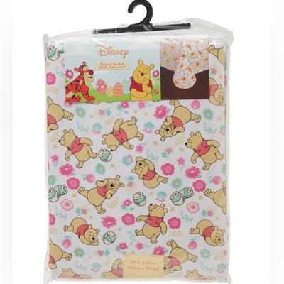 Disney Bedding | Disney Winnie The Pooh Table Cloth With Flannel Backing 60 X 84 | Color: Pink/White | Size: 60 X 84