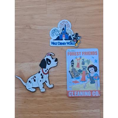 Disney Kitchen | 3 Disney Fridge Magnets Snow White Forest Friends Dalmation Walt Disney World | Color: White | Size: See Description