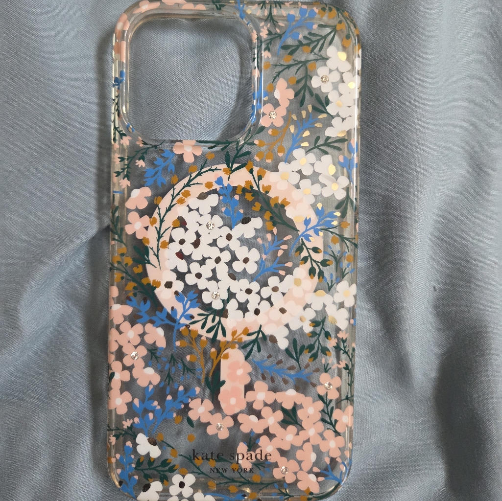 Kate Spade Cell Phones & Accessories | Iphone 15 Pro Max Kate Spade Pink And Blue Phone Case Protective Artistic Design | Color: Blue/Pink | Size: Os