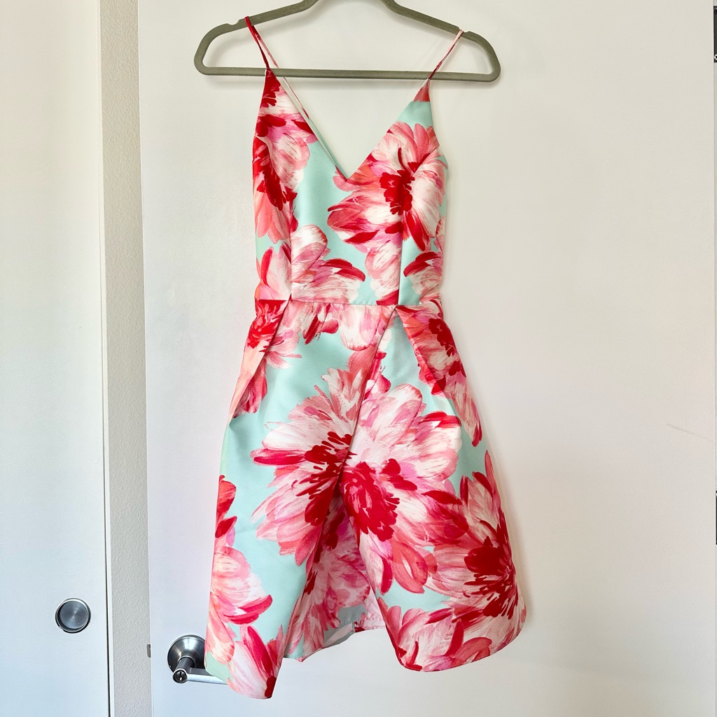 Anthropologie Dresses | Anthropologie Floral Structured Wedding Guest Dress Size 5 | Color: Red | Size: S