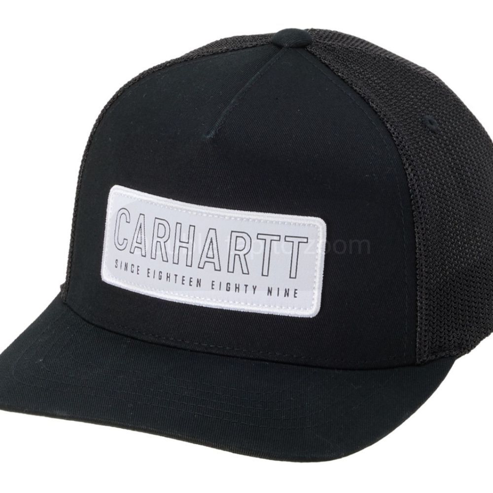 Carhartt Accessories | Carhartt Rugged Flex Canvaa Mesh-Back 1889 Patch Trucker Hat | Color: Black/White | Size: Os