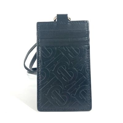Burberry Accessories | Burberry Tb Logo Neck Strap Business Card Holder Pass Case Holder/Card Leathe... | Color: Black | Size: Os