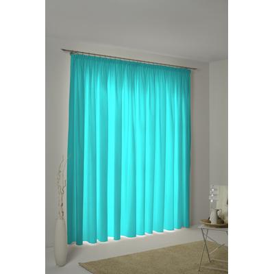 Vorhang WIRTH "WirthNatur" Gr. 3, blau (türkis), B:127cm H:225cm, Baumwolle, Gardinen, 2-lagig Image