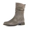 Stiefel GABOR "Genua", Damen, Gr. 44, grau (taupe), Veloursleder, unifarben, klassisch, Schuhe, Blockabsatz, Kurzstiefel, mit Innenreißverschluss