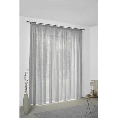 Vorhang WIRTH "Sunday", grau (hellgrau), B:142cm H:285cm, Baumwolle, Polyester, Gardinen, nach Maß Image