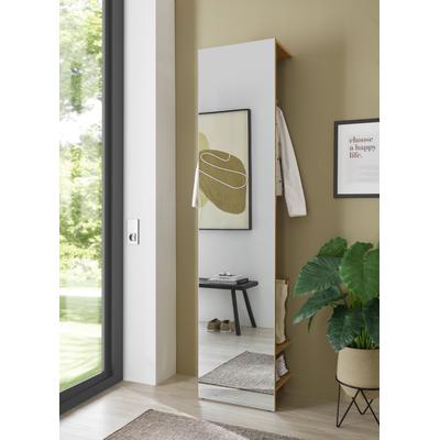 Garderobenschrank INOSIGN "GiRON/CiTY, Schrank mit Spiegelfront, moderner Kleiderschrank", eiche evoke, B:50cm H:200cm T:30cm, FSC-zertifizierter Holzwerkstoff, Schränke, mit Kleiderstange, modernes Design, beidseitig geöffnet, 50 cm breit Image