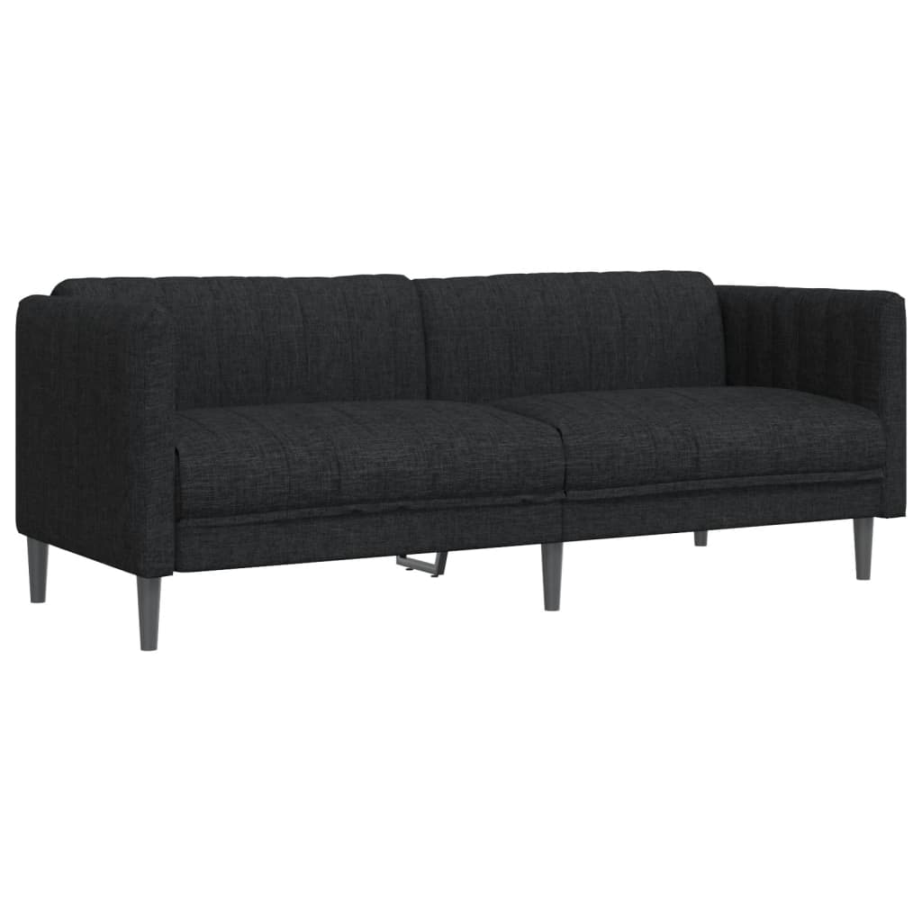 vidaXL Sofa 3-Sitzer Schwarz Stoff Image