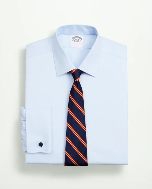 Brooks Brothers Men's Stretch Supima Cotton Non-Iron Pinpoint Oxford Ainsley Collar Dress Shirt | Light Blue | Size 21 34