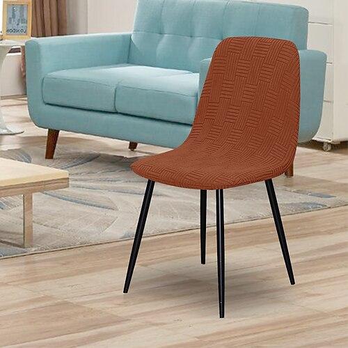 Housse de chaise coquille avec motif quadrillé 5x5, housse extensible pour chaises d'appoint ou de coiffeuse à dossier festonné