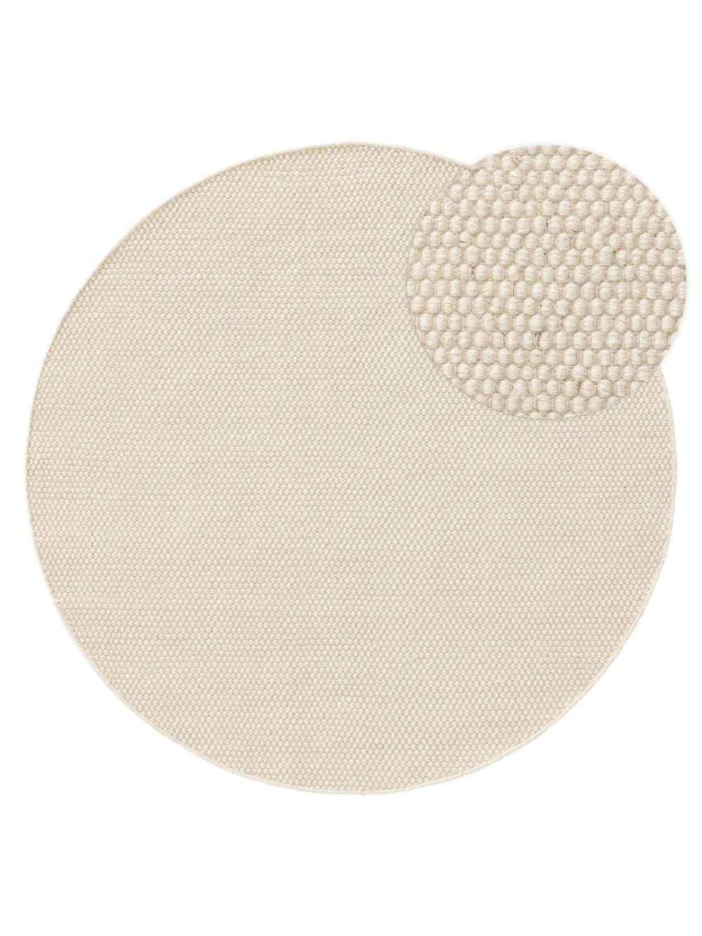 Tapis de laine blanc D 200 rond