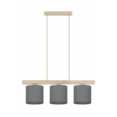 Hängelampe Forest Duolla, dimmbar, alu / grau / zink, für Wohn- / Esszimmer, Holz, Pendelleuchte Image