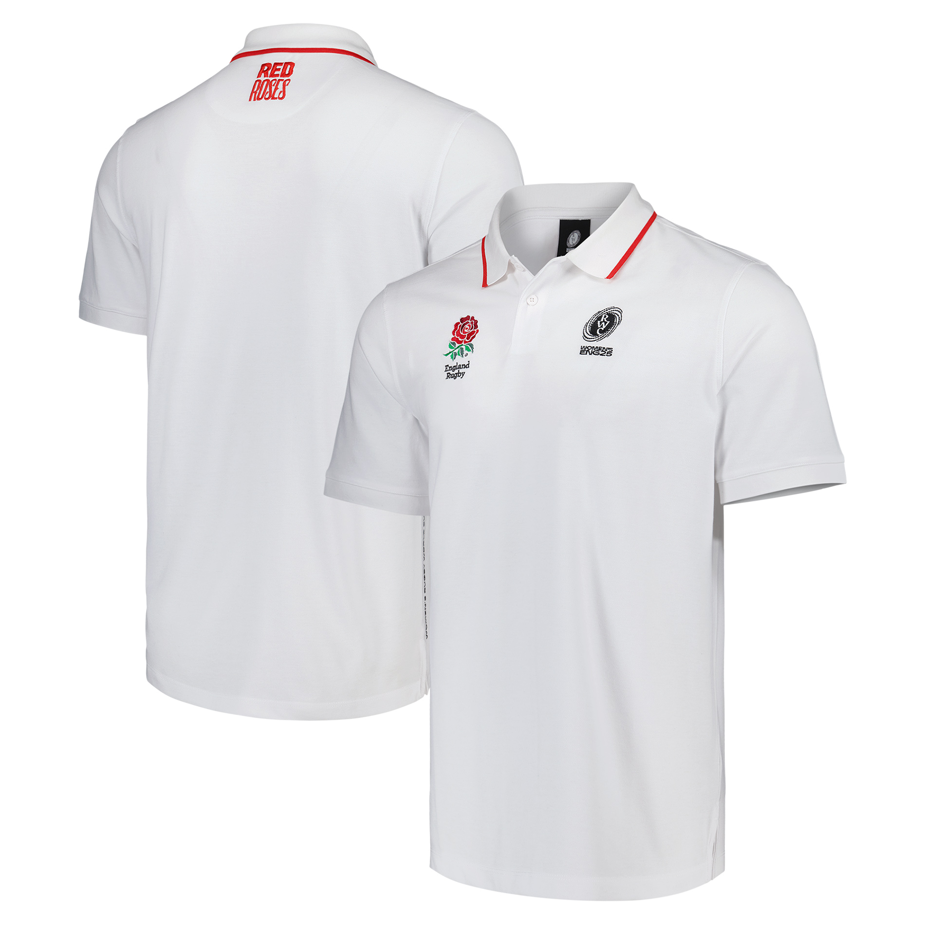 Rugby-Weltmeisterschaft 2025 x Red Roses Poloshirt für Damen – Weiß – Unisex Image