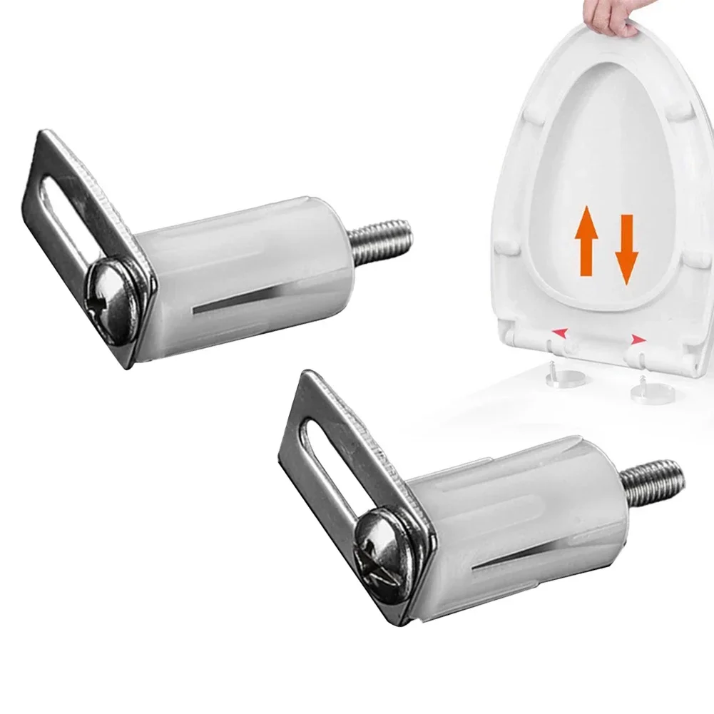 2 Stück Toilettendeckel-Zubehör aus Edelstahl + Kunststoff, Toilettendeckel-Schrauben, Sitzschrauben, Toilettendeckel aus Edelstahl