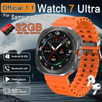 Neue Uhr Ultra Smartwatch 32G Speicher Video GPS NFC AMOLED Fitness Sport Gesundheit Uhren TWS Kopfhörer modus Uhr Für SAMSUNG Image