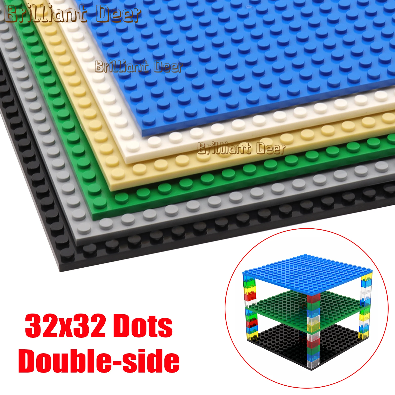 2PCS 32x32 Punti Piastra di Base Double Sided Building Blocks Piastre di Base Per Il FAI DA TE MOC Mattoni Figure Display Stand Giocattoli Per Bambini