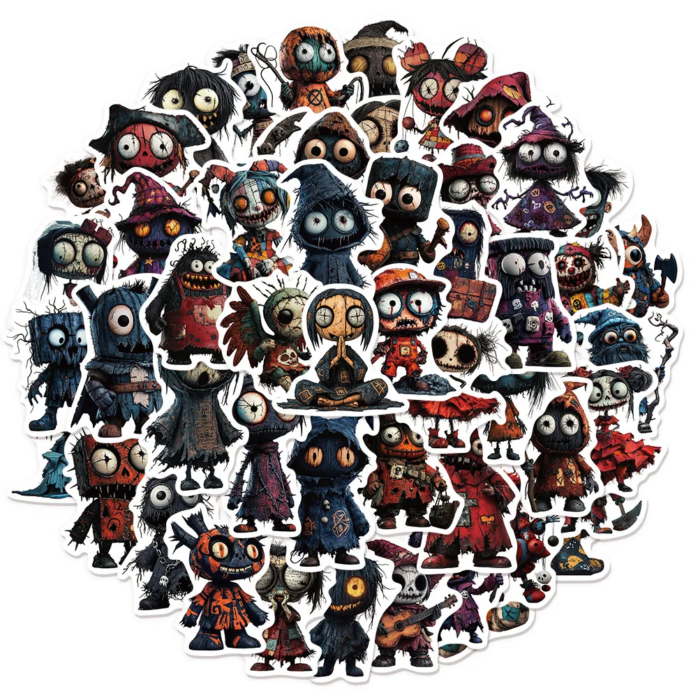 50PCS Kreative Halloween Horror Stil Kunst Graffiti Aufkleber DIY Gepäck Notebook Wasser Flasche Tags Wasserdichte Aufkleber Image