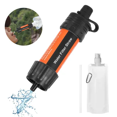 Outdoor Water Filter Straw Water Filtration System Water Purifier for Emergency Preparedness Camping Traveling Backpacking
