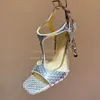 T-Riemen Karree Hohl Sandalen Frauen Leder Knöchel Schnalle Laubsägearbeiten Heels Dame Sexy Party Prom Kleid Schuhe Gold/silber
