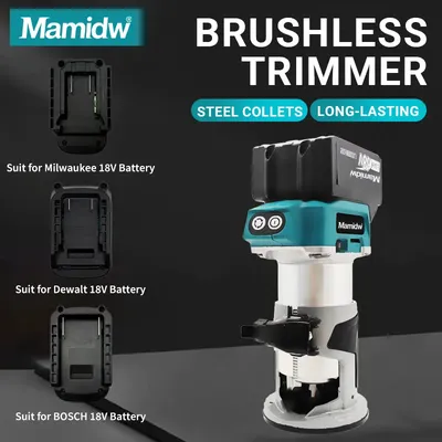 Mamidw Brushless Cordless Laminate Trimmer 30000RPM Electric Router Woodworker Carpenter Tools For Makita 18V Battery Pin
